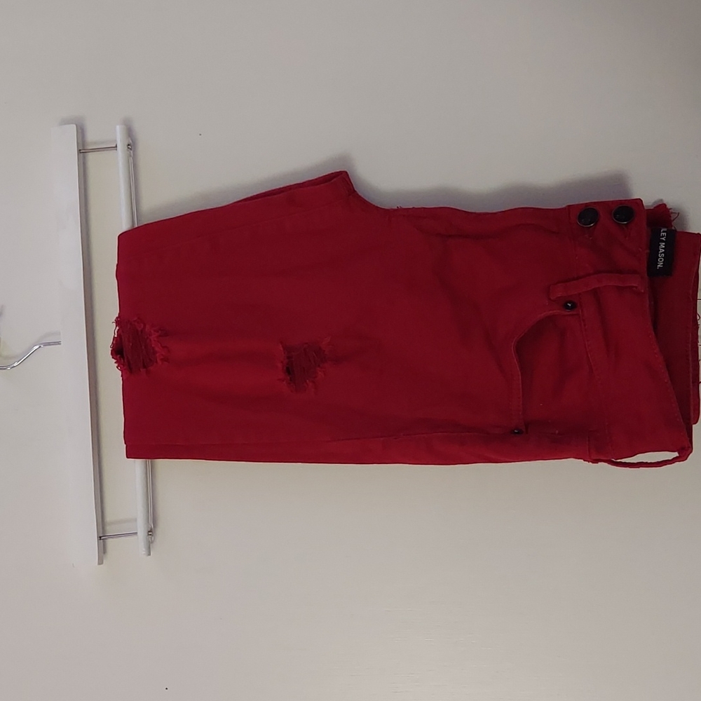 Ashley Manson Red Skinny Jeans Size 7